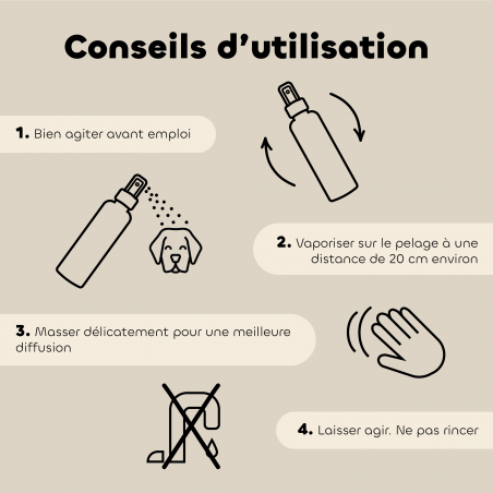 Recharge Lotion Anti-Odeurs pour Chien et Chat bio conseils d'utilisation