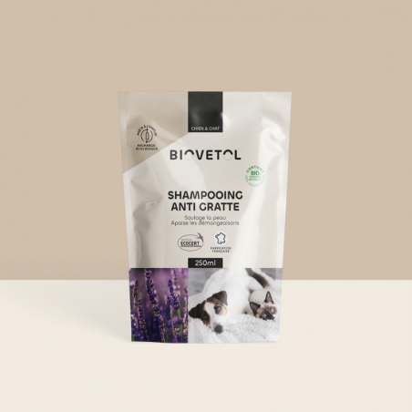 Recharge Shampooing Anti-Gratte Chien et Chat bio – Peau sensible et démangeaisons