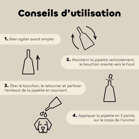 Pipettes anti-insectes Chiot & Petit Chien bio – 12 pipettes  | Format économique conseils d'utilisation