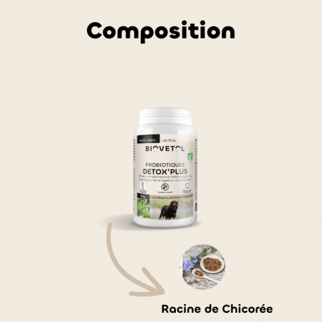 Probiotiques DETOX'PLUS chien -10kg bio
