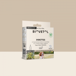 Pipettes anti-insectes Chien Moyen bio – 6 pipettes