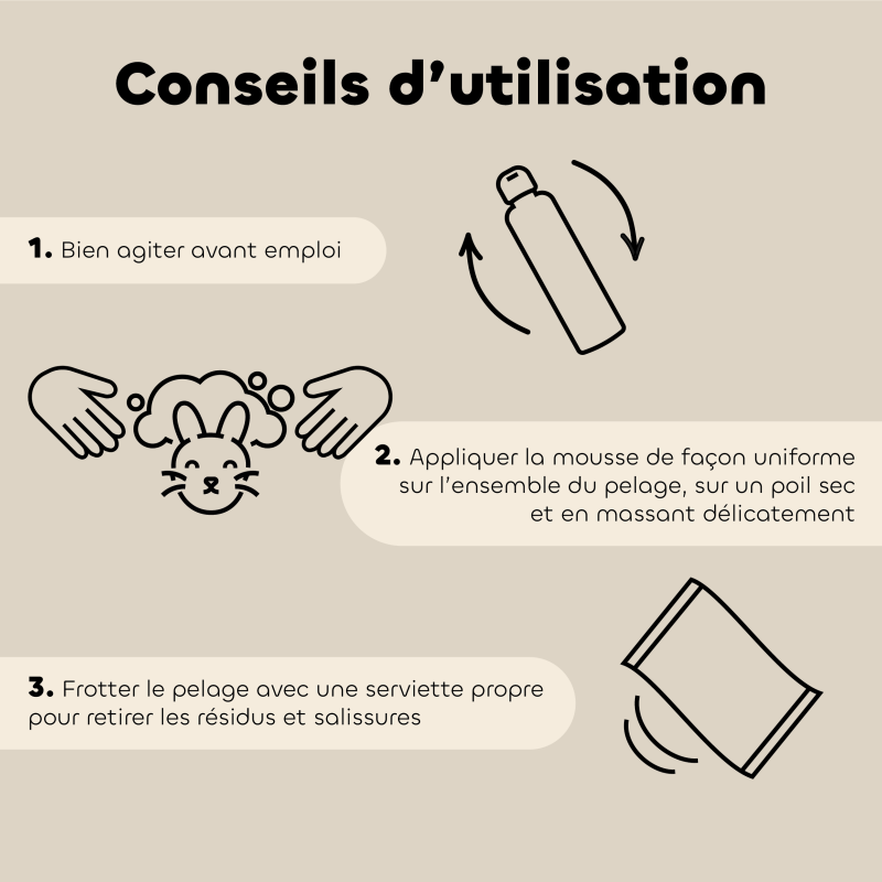 Mousse lavante pelage rongeurs et petits mammifères bio conseils d'utilisation