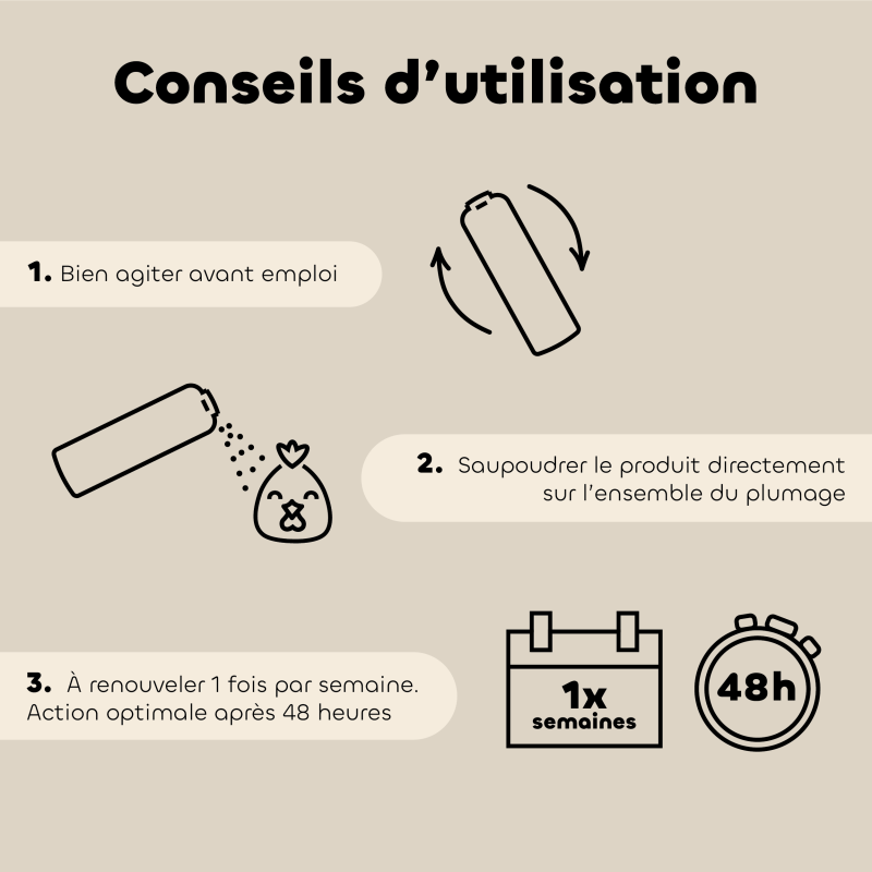 Poudre Anti-Poux et Anti-Acariens pour Poules bio conseils d'utilisation