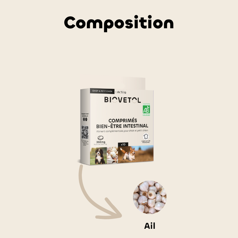 Comprimés Bien-être Intestinal - Chiot & Petit chien bio