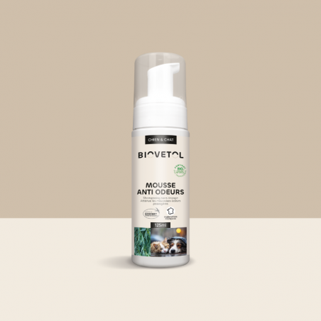 Shampooing Sec Anti-Odeurs pour Chien et Chat – Mousse Sans Rinçage bio
