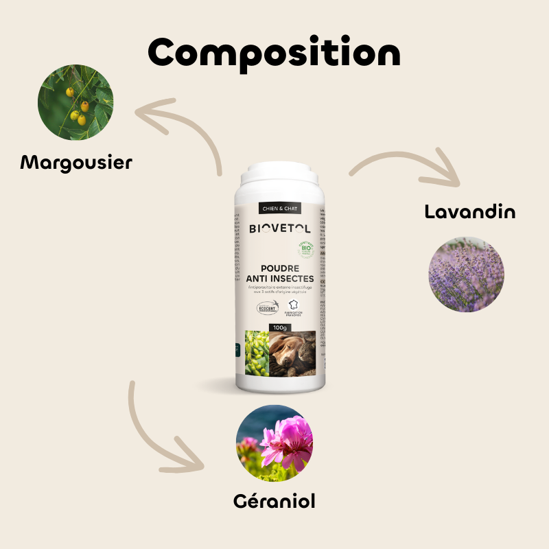 Poudre Anti-Insectes bio composition