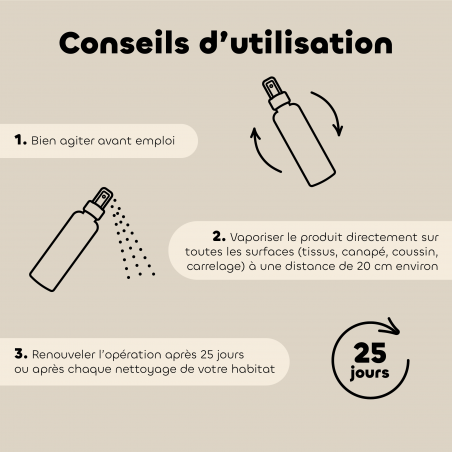 Spray Habitat anti-parasites pour la maison bio conseils d'utilisation
