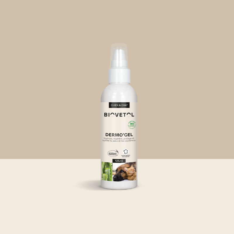 Dermo'Gel Apaisant pour Chien et Chat bio – Peau irritée et démangeaisons