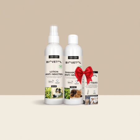 Pack Antiparasitaire BIOVETOL – 3 Produits contre les Tiques, Puces et Moustiques