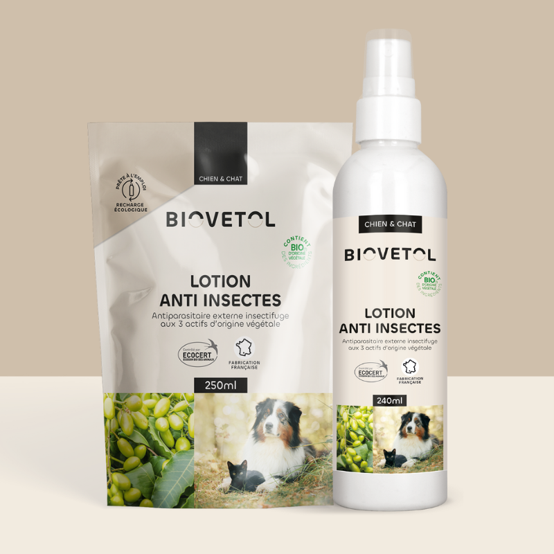 Pack Lotion Anti-Insectes Chien & Chat + Recharge BIO