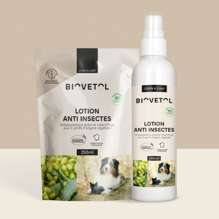 Pack Lotion Anti-Insectes Chien & Chat + Recharge BIO