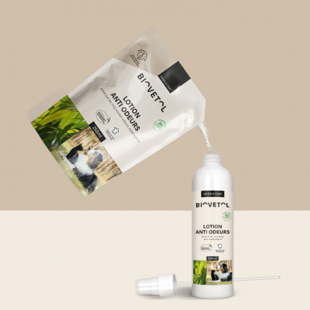 Pack Lotion Anti-Odeurs Chien & Chat + Recharge BIO produit