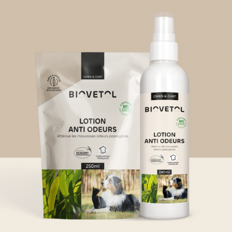 Pack Lotion Anti-Odeurs Chien & Chat + Recharge BIO