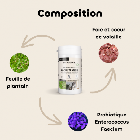 Biovetol Probiotiques bio REGUL’TRANSIT chien -10kg