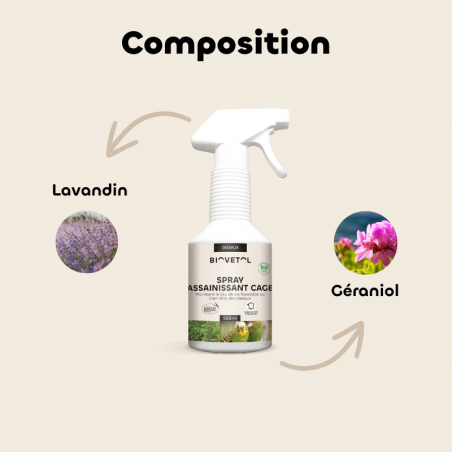 Biovetol spray assainissant cage oiseaux
