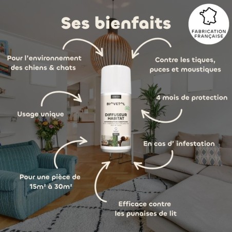 Diffuseur Habitat anti-puces et anti-parasites bienfaits