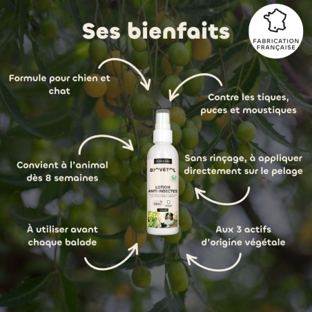 Biovetol - Spray antiparasitaire pour chien et chat bio