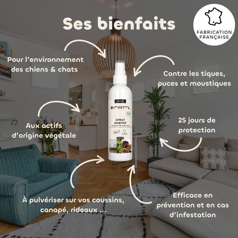 Spray Habitat anti-parasites pour la maison bio bienfaits