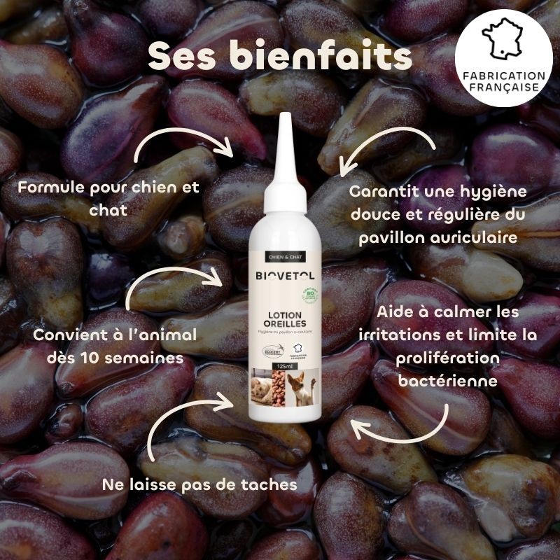 Lotion Nettoyante pour les Oreilles Chien et Chat bienfaits