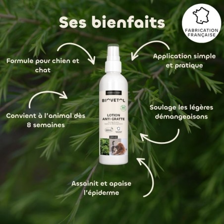 Lotion Anti-Démangeaisons pour Chien et Chat bio bienfaits