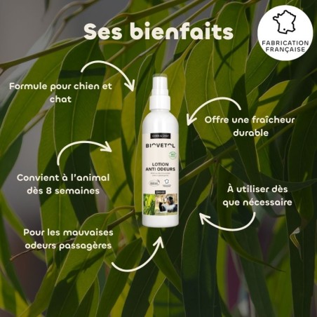 Lotion Anti-Odeurs pour Chien et Chat bio bienfaits