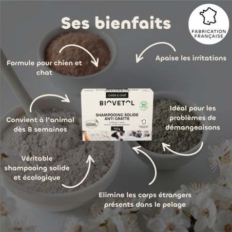 Shampooing Solide Anti-Démangeaisons pour Chien et Chat bienfaits