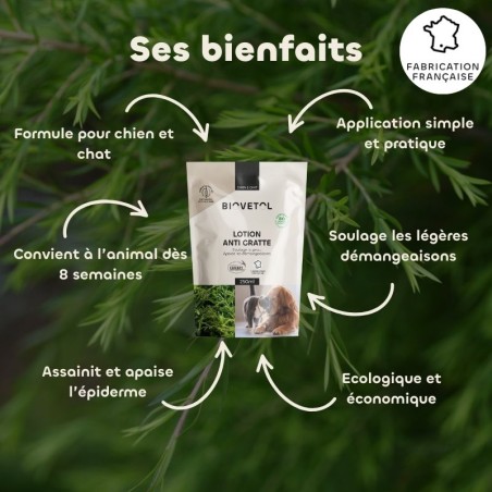 Recharge Lotion Anti-Démangeaisons pour Chien et Chat bio bienfaits