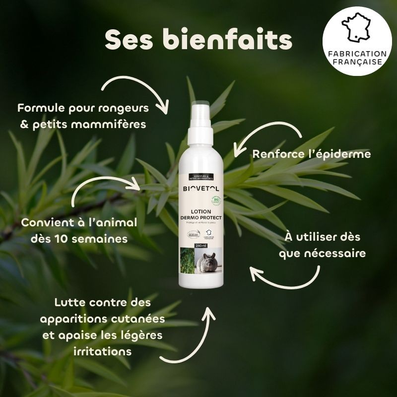Lotion Dermo’Protect – Soin de la Peau des Rongeurs et Petits Mammifères bio bienfaits