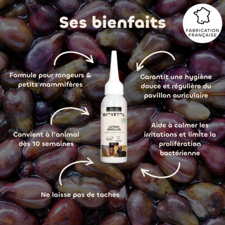 Lotion Nettoyante pour les Oreilles des Rongeurs et Petits Mammifères bio bienfaits