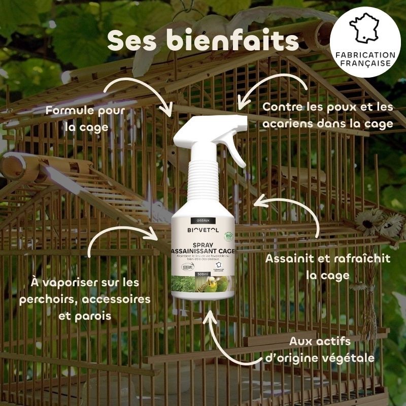 Biovetol spray assainissant cage oiseaux