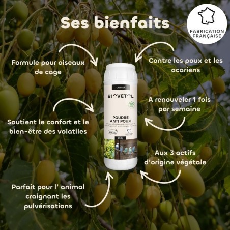 Biovetol poudre anti-poux oiseaux