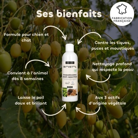 Biovetol - Shampooing antiparasitaire chien et chat bio
