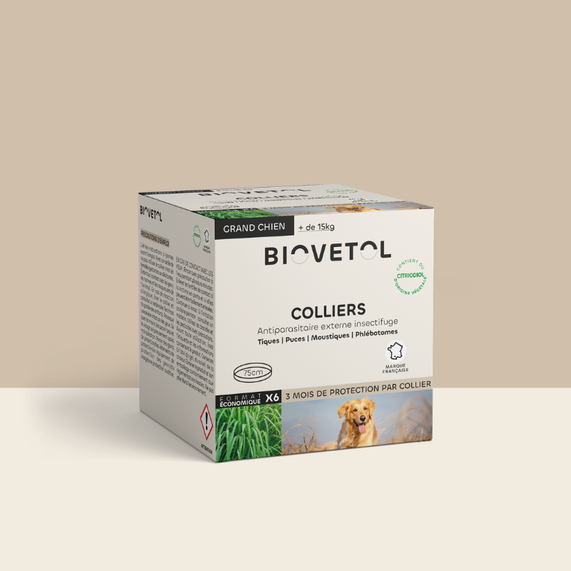 Lot de 6 colliers anti-insectes pour grand chien – Format économique