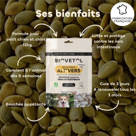 Bouchées Alt'Vers pour Petit Chien bio – Bien-être Intestinal bienfaits