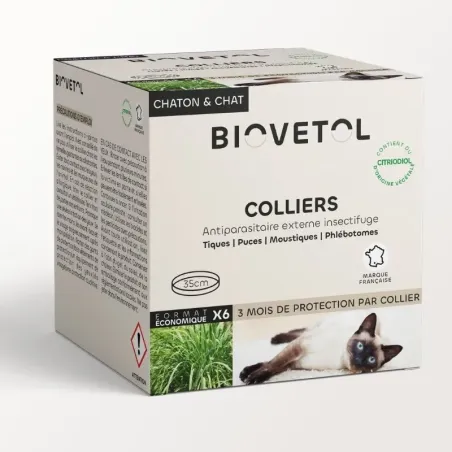 Collier anti-insectes pour chat par 6
