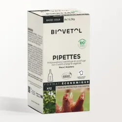 Pipettes Anti-Poux et Anti-Acariens pour Poules – 12 pipettes