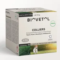 Lot de 6 colliers anti-insectes pour chiot et petit chien