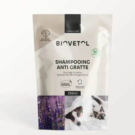 Recharge Shampooing Anti-Gratte Chien et Chat bio