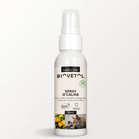 Spray O’Calme BIO Chien et Chat – Parfum d’Ambiance Relaxant – 50 ml