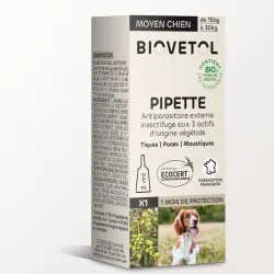Biovetol 6 x Pipettes insectifuges - Moyen Chien