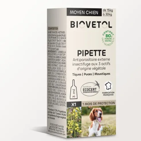 Biovetol 6 x Pipettes insectifuges - Moyen Chien