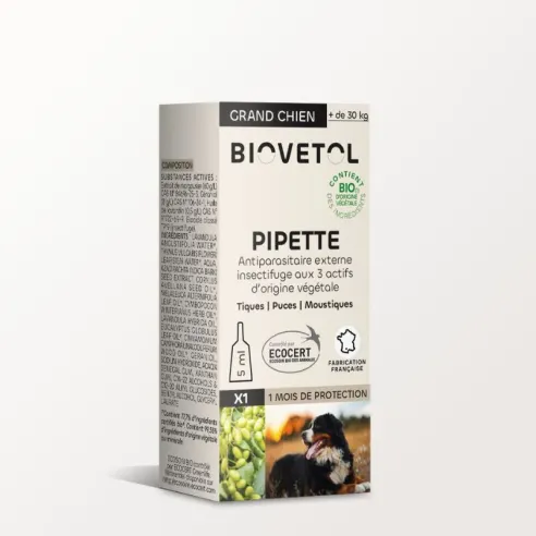 Pipette Anti-Tiques, Anti-Puces Grand Chien BIO – Format Découverte 1 Pipette