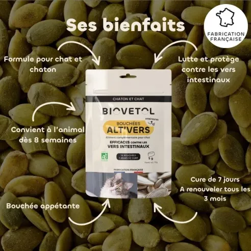 Bouchées Alt'Vers pour Chaton & Chat – Lot 3 bienfaits