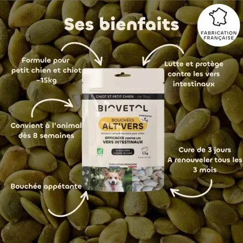 Bouchées Alt'Vers pour Petit Chien bio – Lot 2 bienfaits