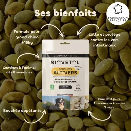 Bouchées Alt’Vers pour Grand Chien – Lot 2 bienfaits