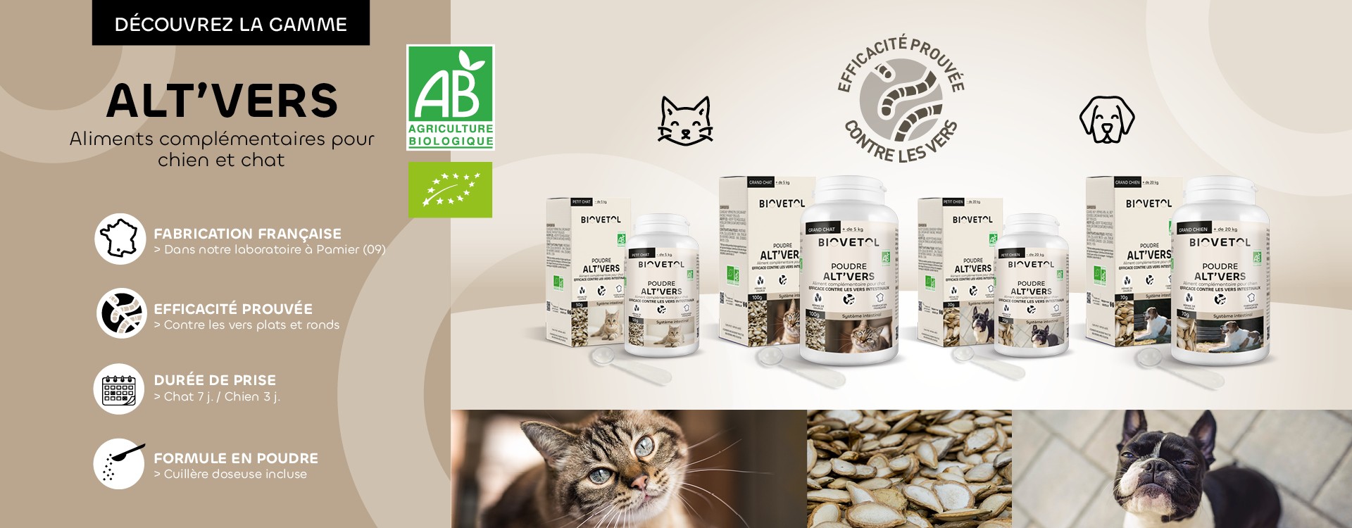 Vermifuge naturel chiens et chats produit bio Biovetol